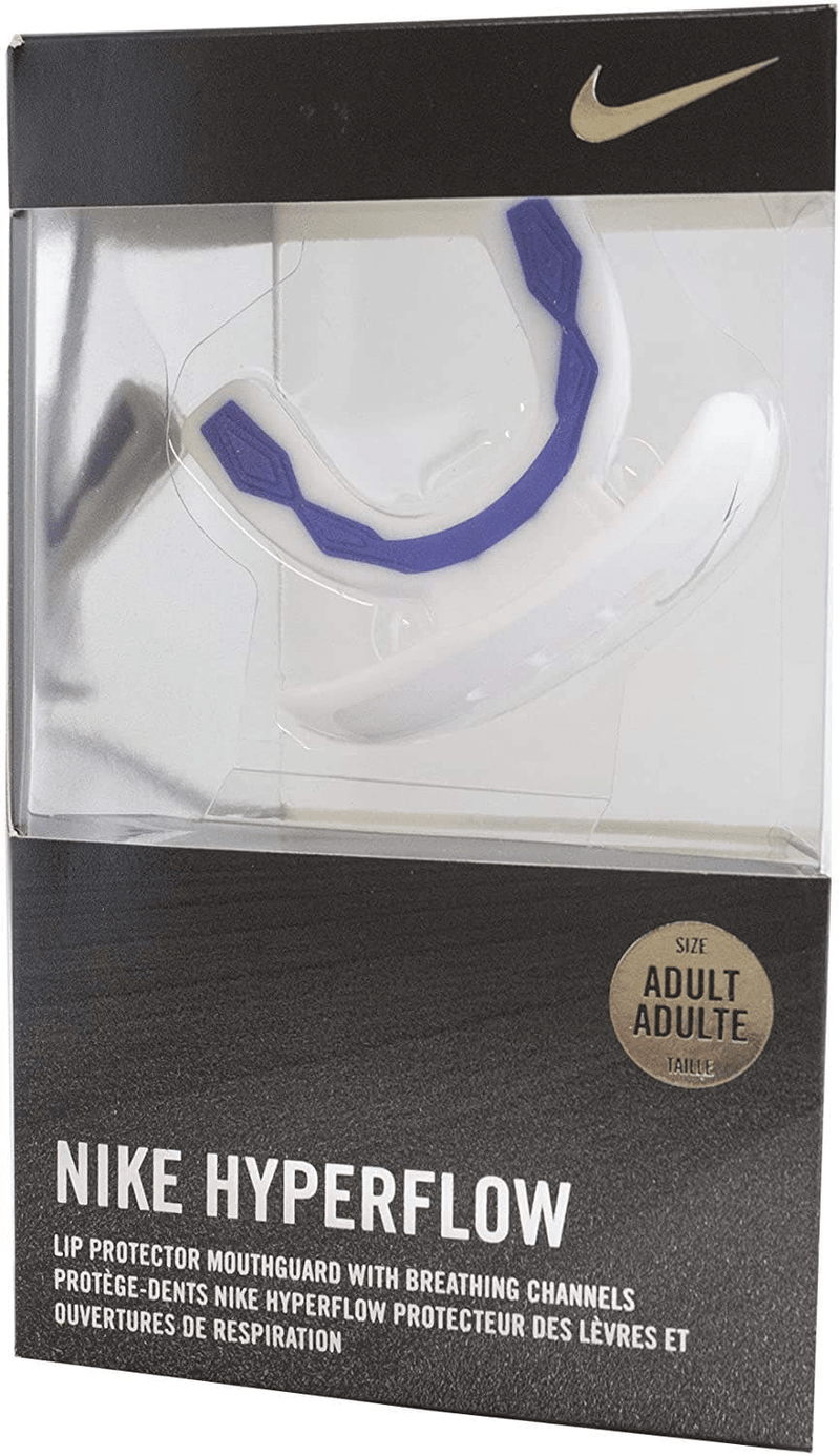 Nike Hyperflow Lip Protector Mouthguard White / Blue OSFM 887791131577 Shoe Deals Outlet