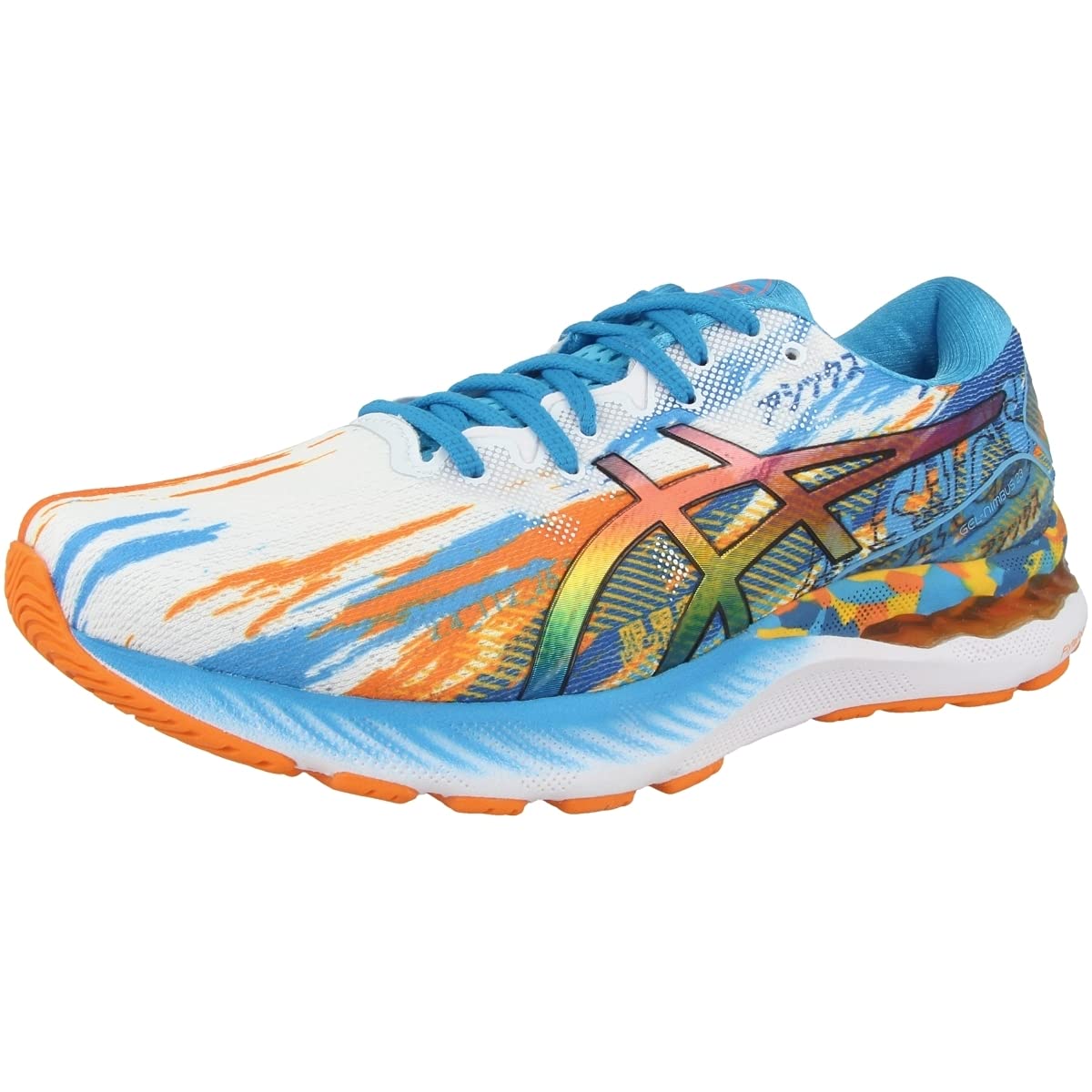 ASICS Nimbus 23 - Men's Digital Aqua Marigold Orange Shoe Deals Outlet