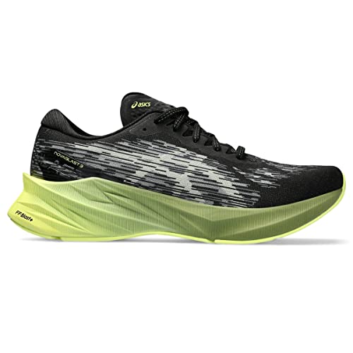 ASICS Novablast 3 - Men's Black/Dried Leaf Green Shoe Deals Outlet