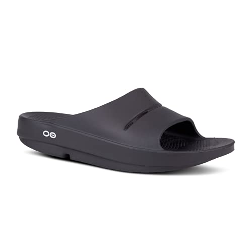 OOFOS OOahh Slide - Unisex Black Shoe Deals Outlet