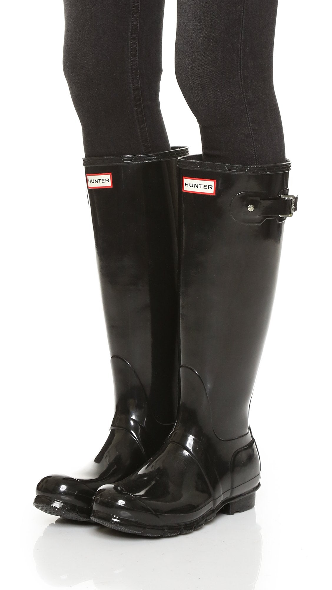 Hunter Original Tall Gloss - Women's Black Shoe Deals Outlet