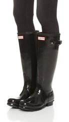 Hunter Original Tall Gloss - Women's Black Shoe Deals Outlet