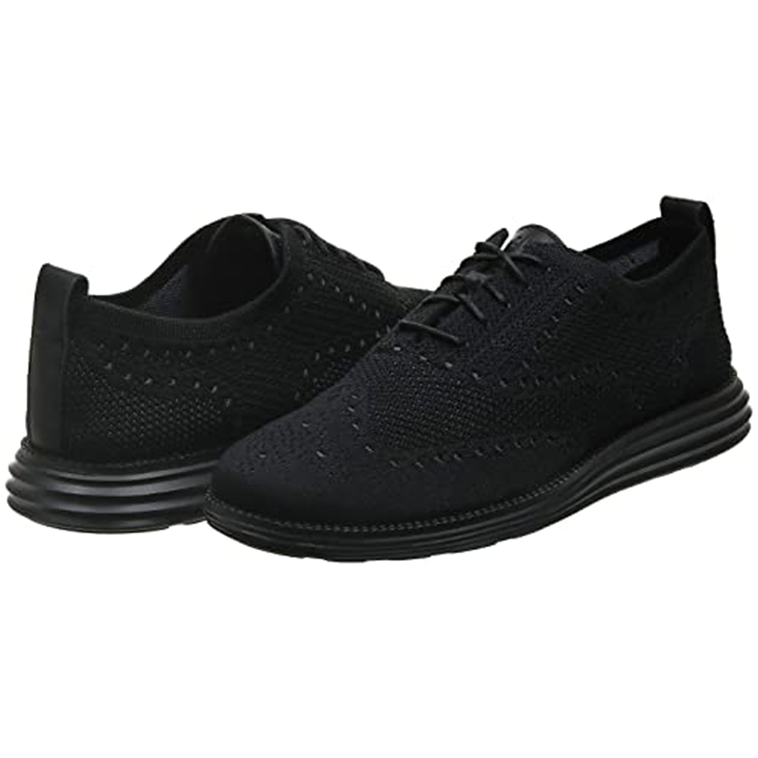 Cole Haan OriginalGrand Stitchlite Wingtip Oxford - Men's Black/Black Shoe Deals Outlet
