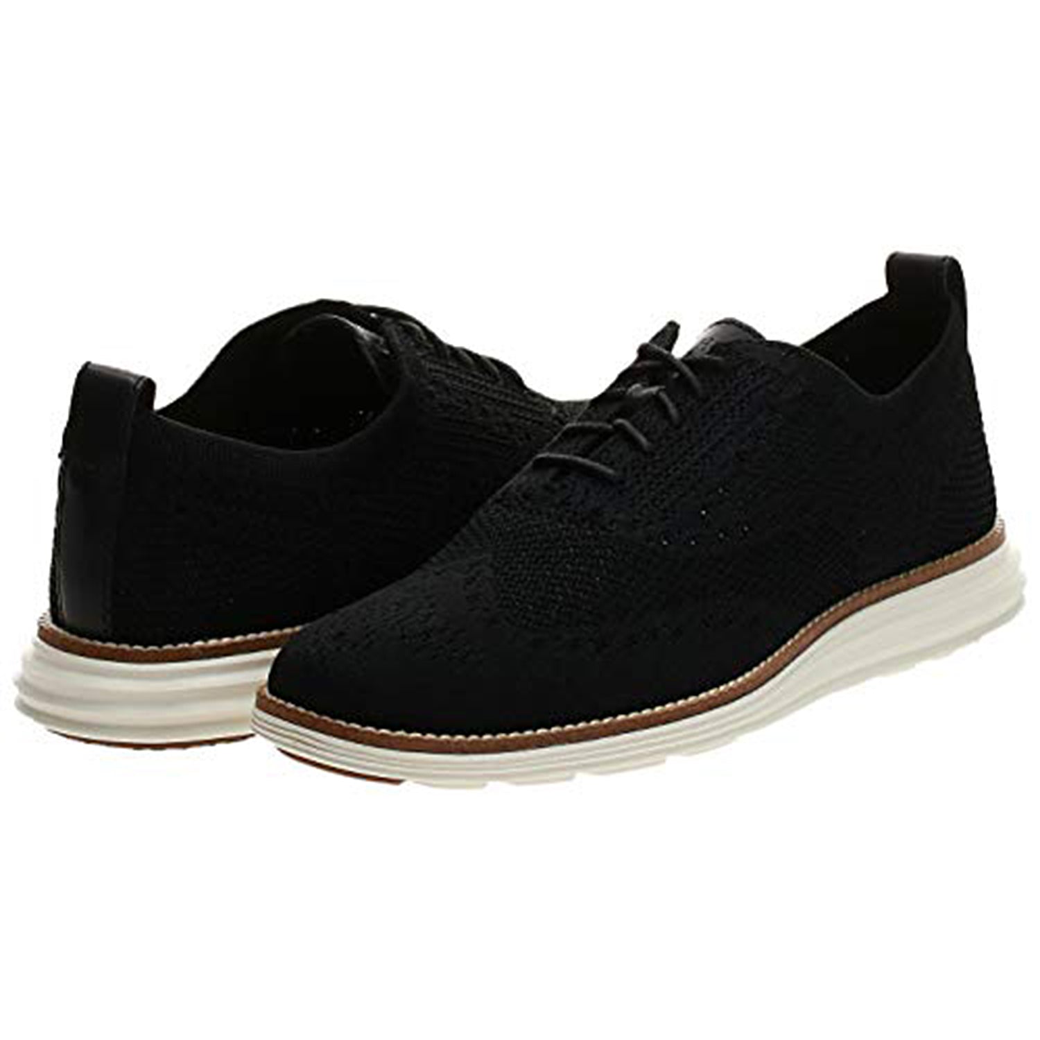 Cole Haan OriginalGrand Stitchlite Wingtip Oxford - Men's Black/Ivory Shoe Deals Outlet