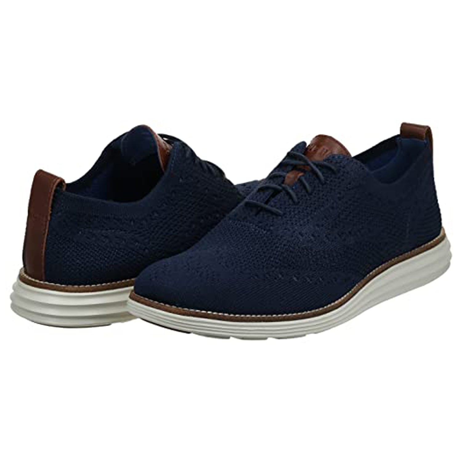 Cole Haan OriginalGrand Stitchlite Wingtip Oxford - Men's Navy/Ivory Shoe Deals Outlet