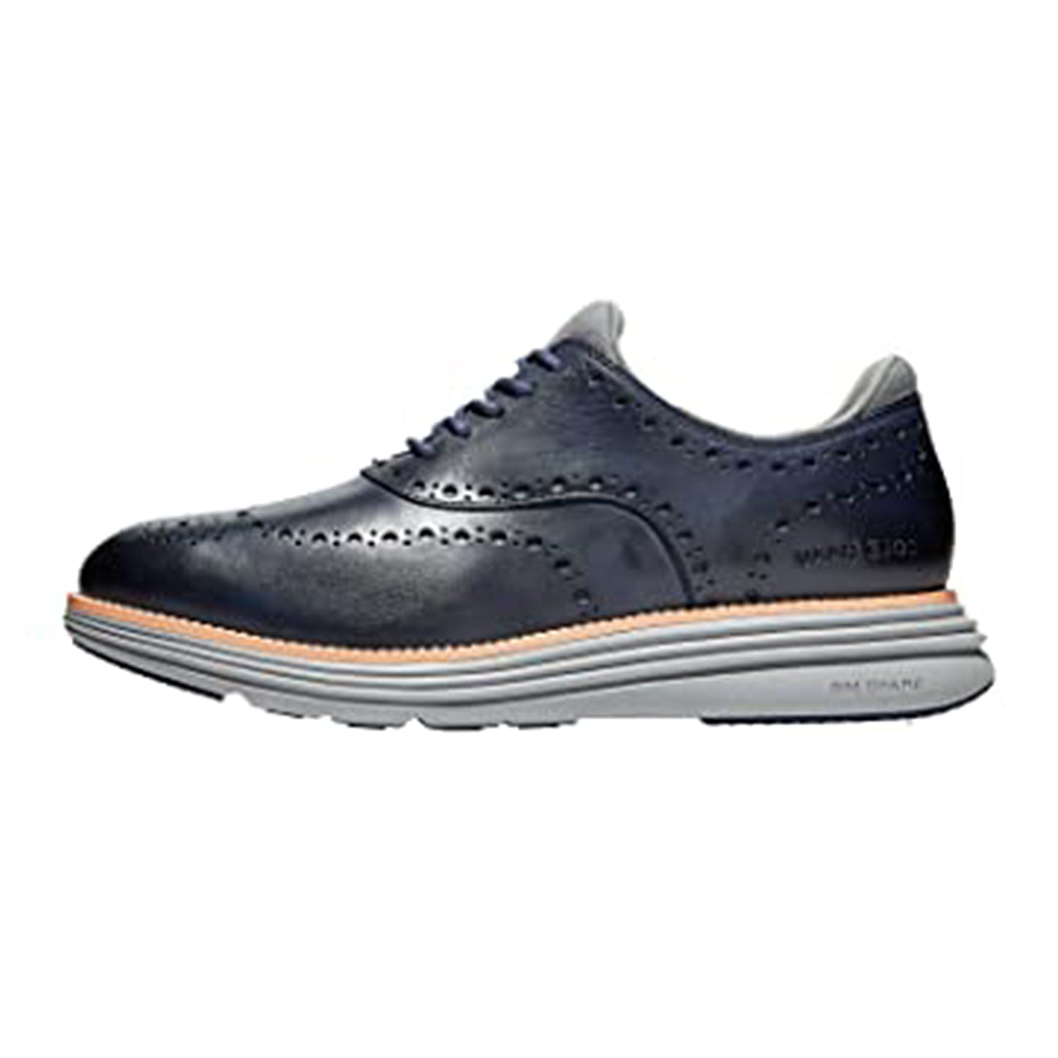 Cole Haan OriginalGrand Ultra Wingtip Oxford - Men's Marine Blue Leather/Sleet Shoe Deals Outlet