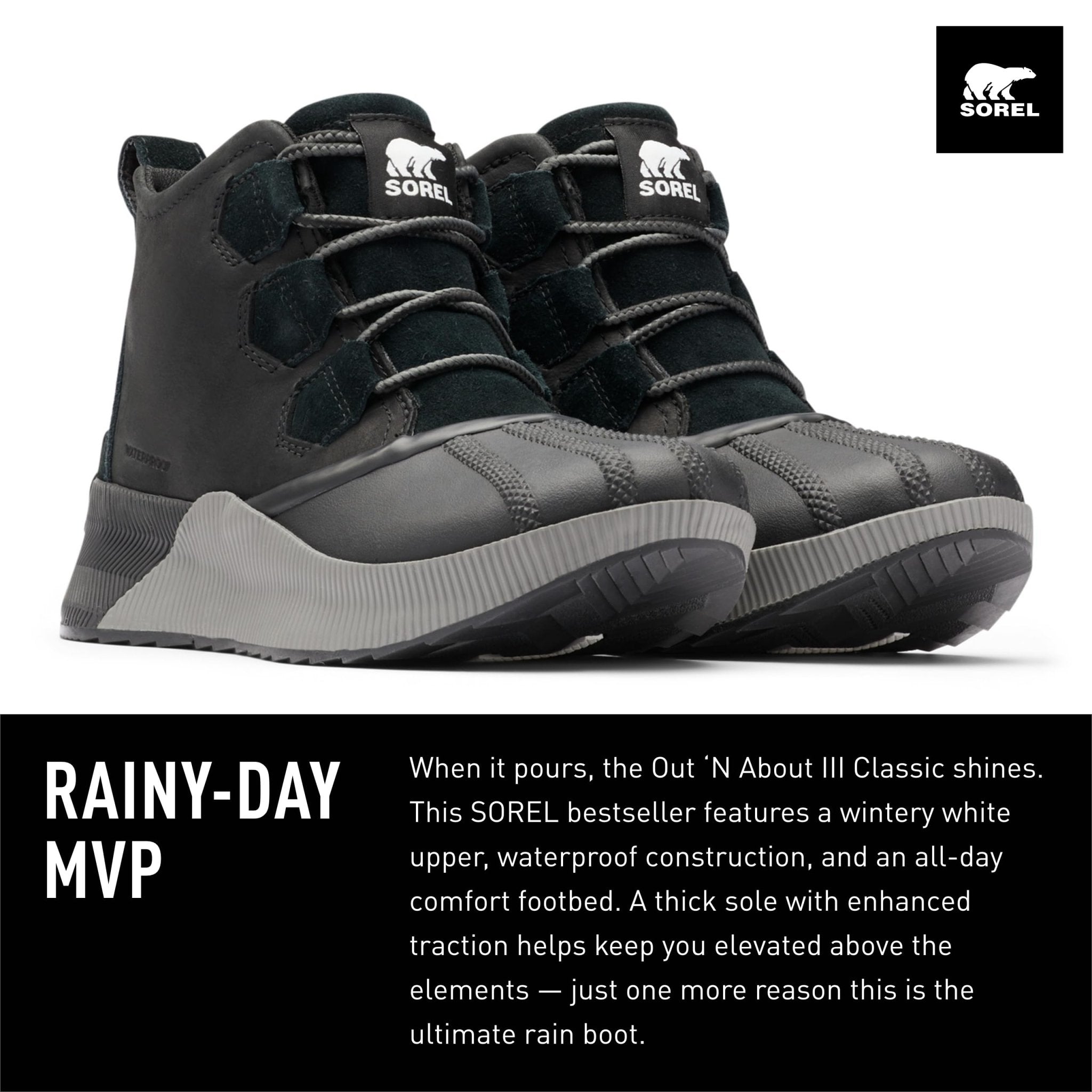 SOREL Out N About III Classic - Women's Black, Grill Shoe Deals Outlet