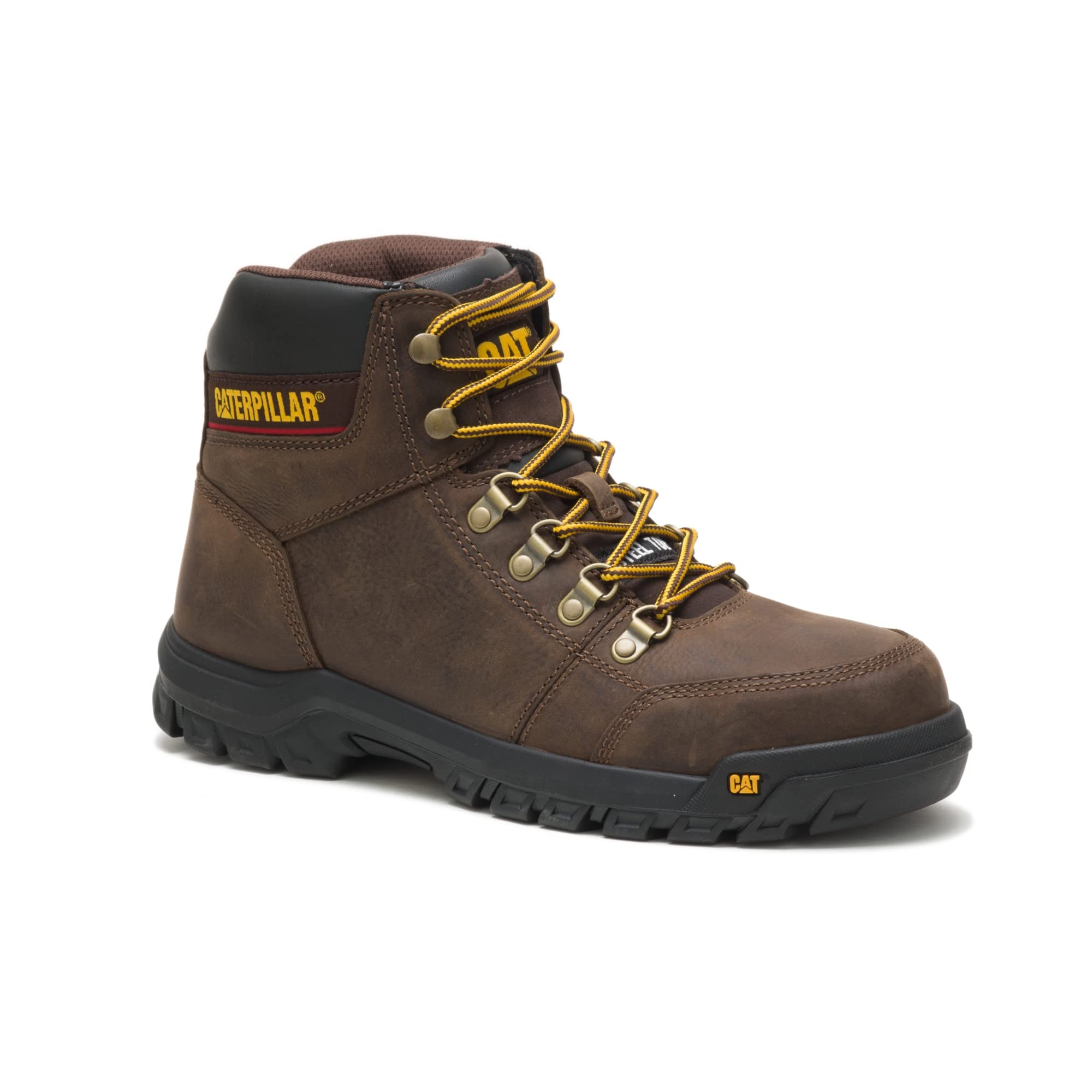 Caterpillar Outline Steel - Toe Boots - Men's Seal Brown Shoe Deals Outlet