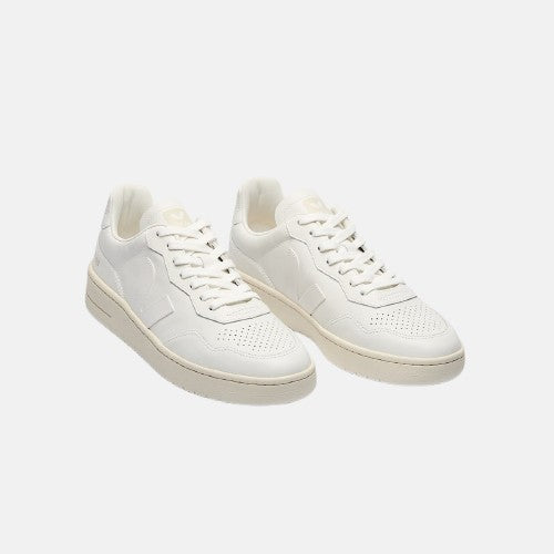 VEJA V - 90 LEATHER - Women's White/Cyprus Shoe Deals Outlet
