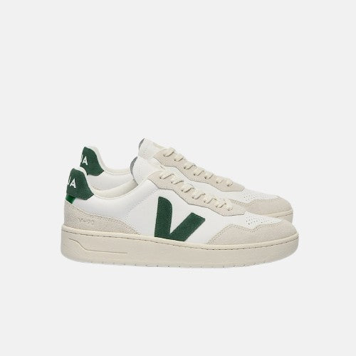 VEJA V - 90 LEATHER - Women's White/Cyprus Shoe Deals Outlet