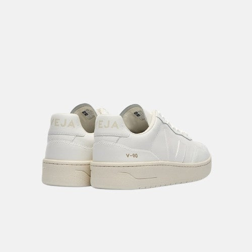 VEJA V - 90 LEATHER - Women's White/Cyprus Shoe Deals Outlet