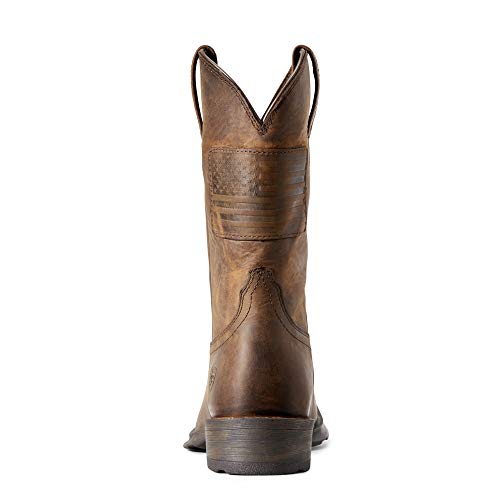 Ariat Rambler Patriot Cowboy Boots - Men's Distressed Brown Shoe Deals Outlet