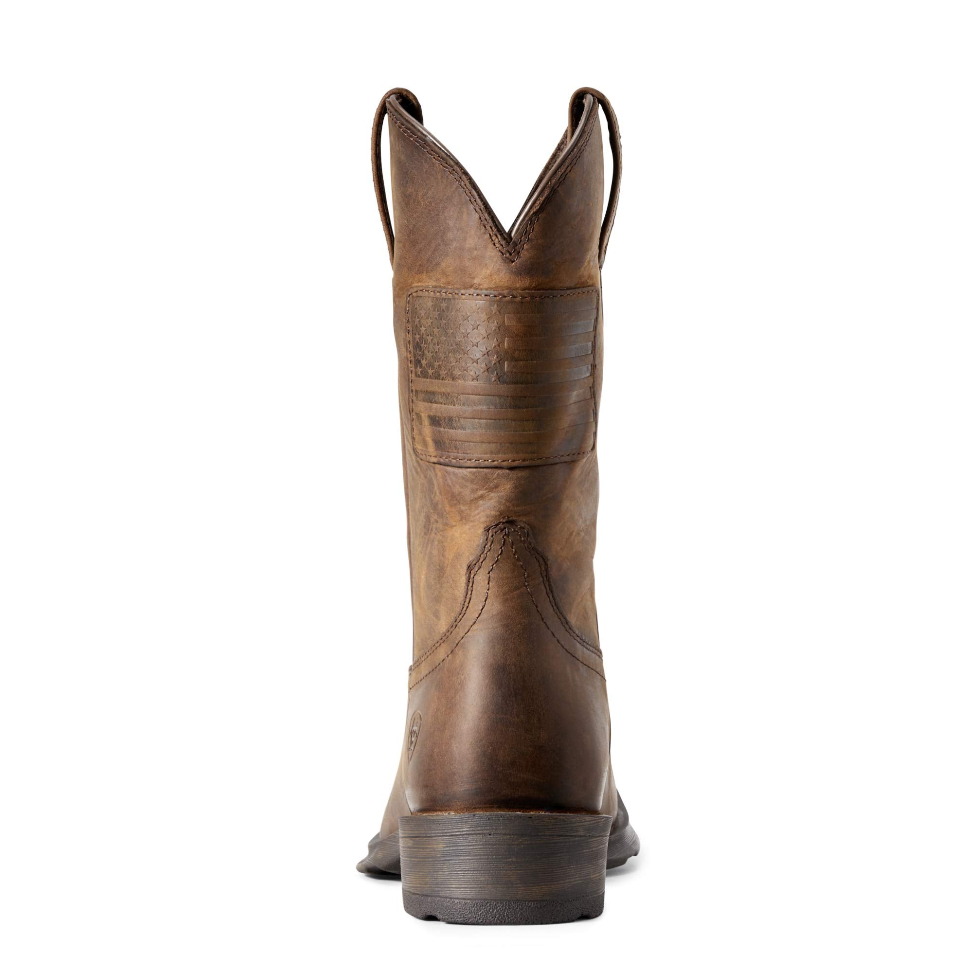 Ariat Rambler Patriot Cowboy Boots - Men's Distressed Brown Shoe Deals Outlet