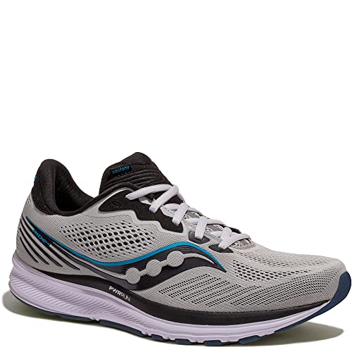 Saucony Ride 14 - Men's Fog/Black/Storm Shoe Deals Outlet