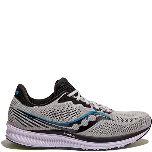 Saucony Ride 14 - Men's Fog/Black/Storm Shoe Deals Outlet