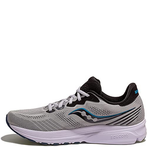 Saucony Ride 14 - Men's Fog/Black/Storm Shoe Deals Outlet