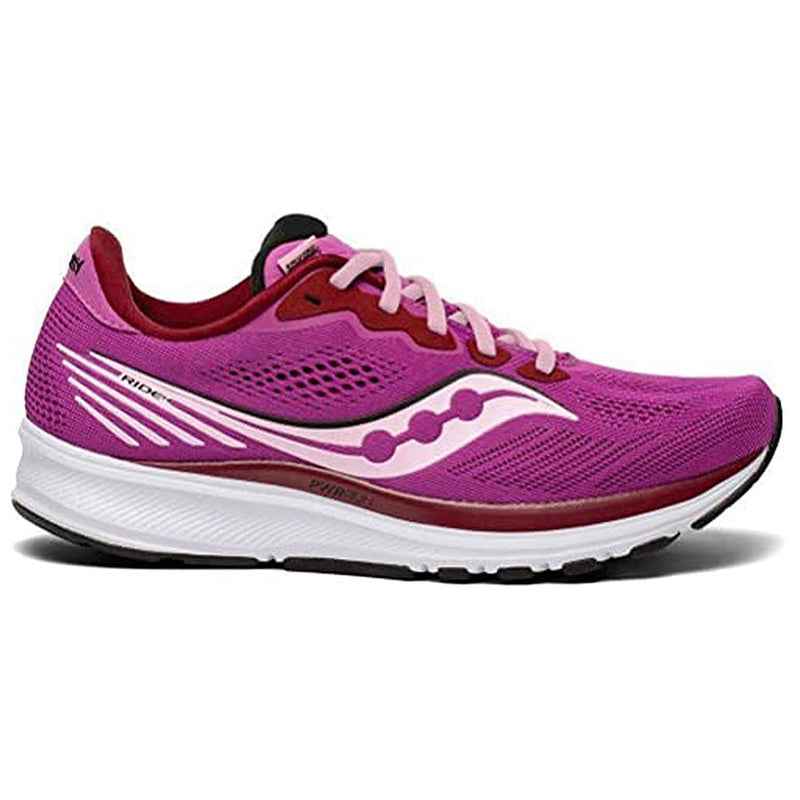 Saucony Ride 14 Running Shoe - Women's Razzle/Fairytale Shoe Deals Outlet