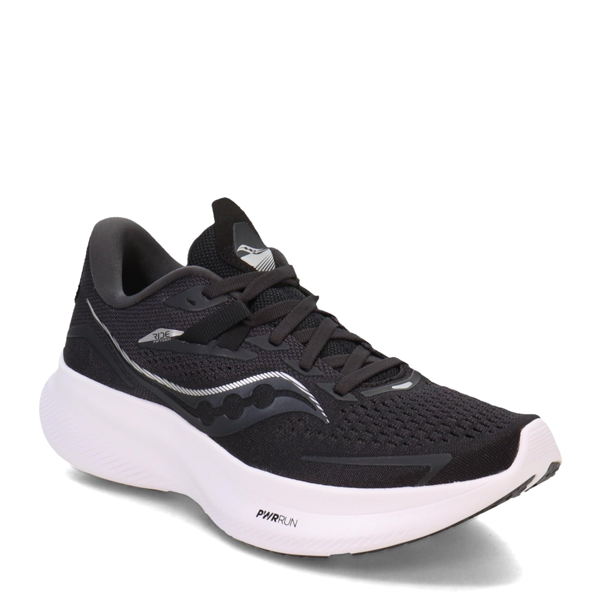 Saucony Ride 15 - Women's Black White Shoe Deals Outlet