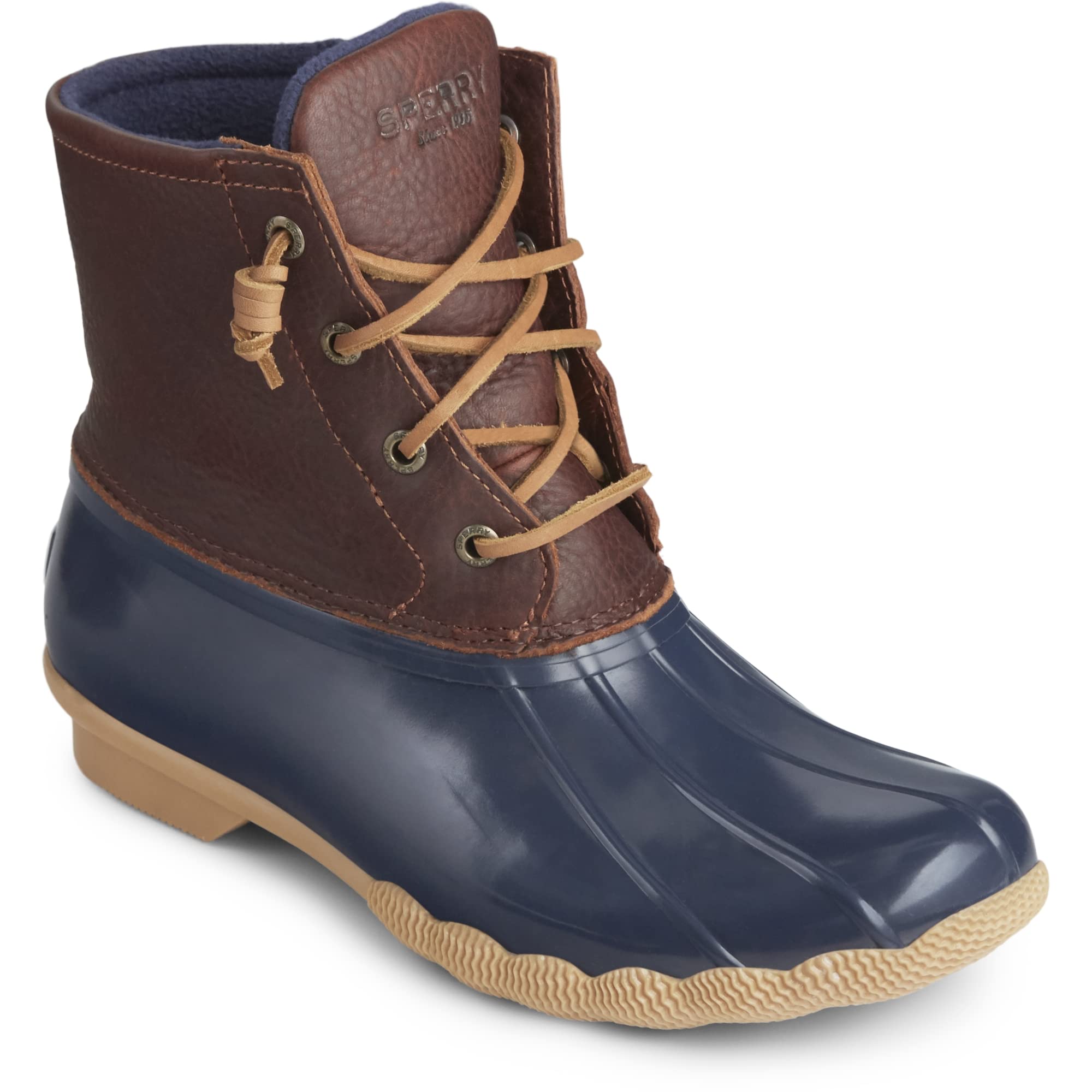 Sperry Saltwater Duck Boot - Women's Tan/Navy Shoe Deals Outlet