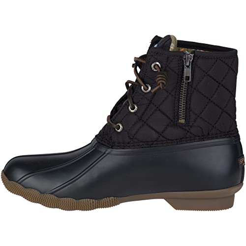 Sperry Saltwater Duck Boot - Women's Black/Quilted Nylon Shoe Deals Outlet