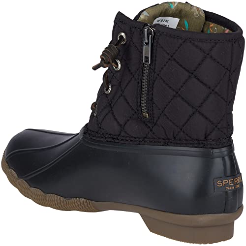 Sperry Saltwater Duck Boot - Women's Black/Quilted Nylon Shoe Deals Outlet