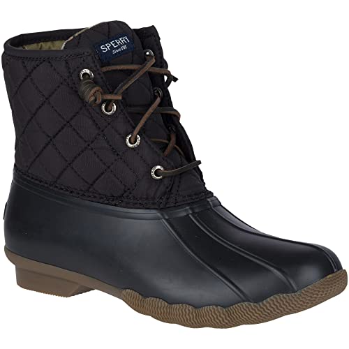 Sperry Saltwater Duck Boot - Women's Black/Quilted Nylon Shoe Deals Outlet