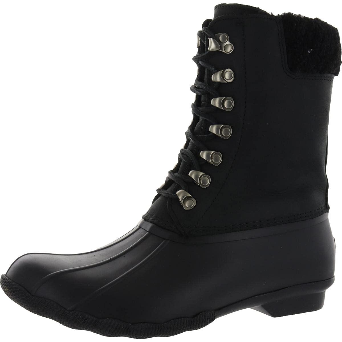 Sperry Saltwater Tall Leather Cozy - Women's Black Shoe Deals Outlet