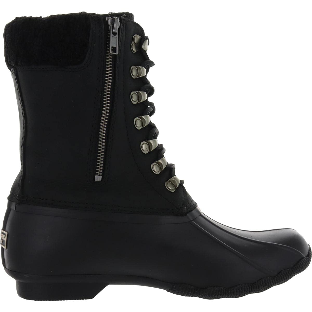 Sperry Saltwater Tall Leather Cozy - Women's Black Shoe Deals Outlet