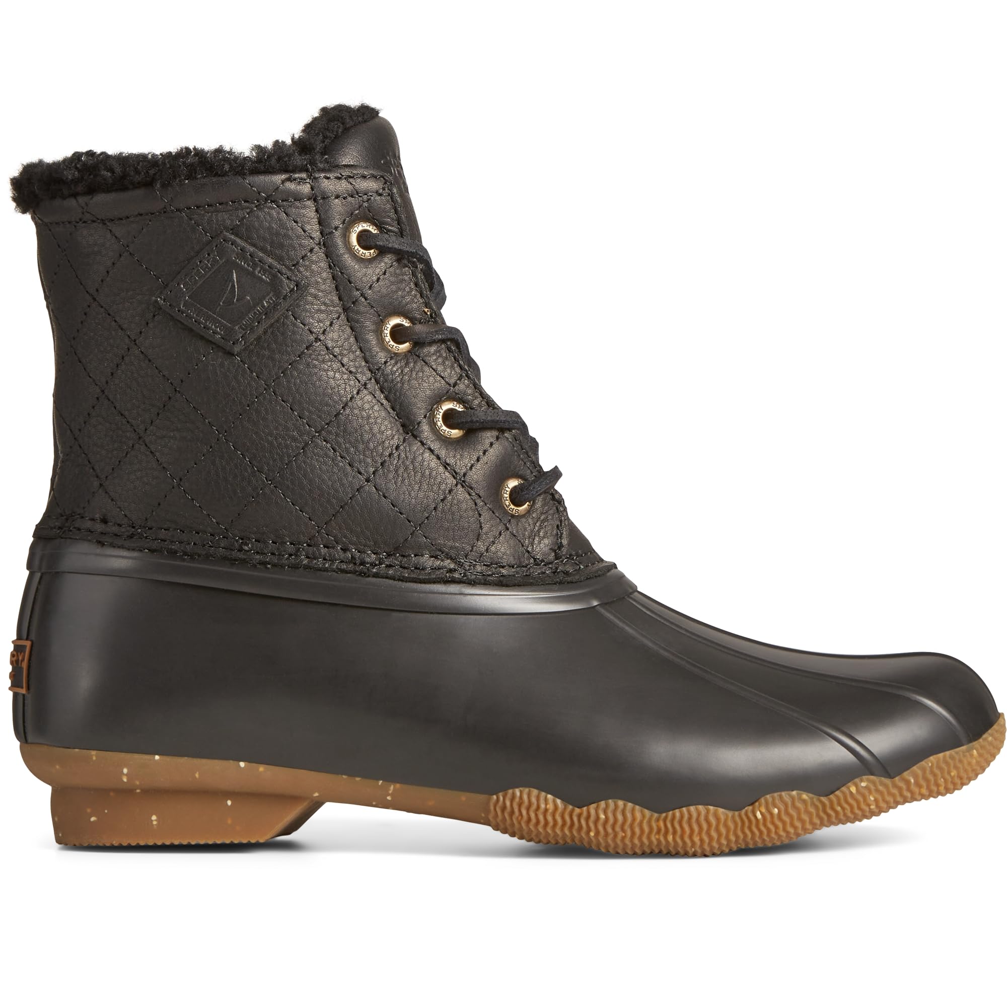 Sperry Saltwater Winter Lux - Women's Black Quilt Shoe Deals Outlet