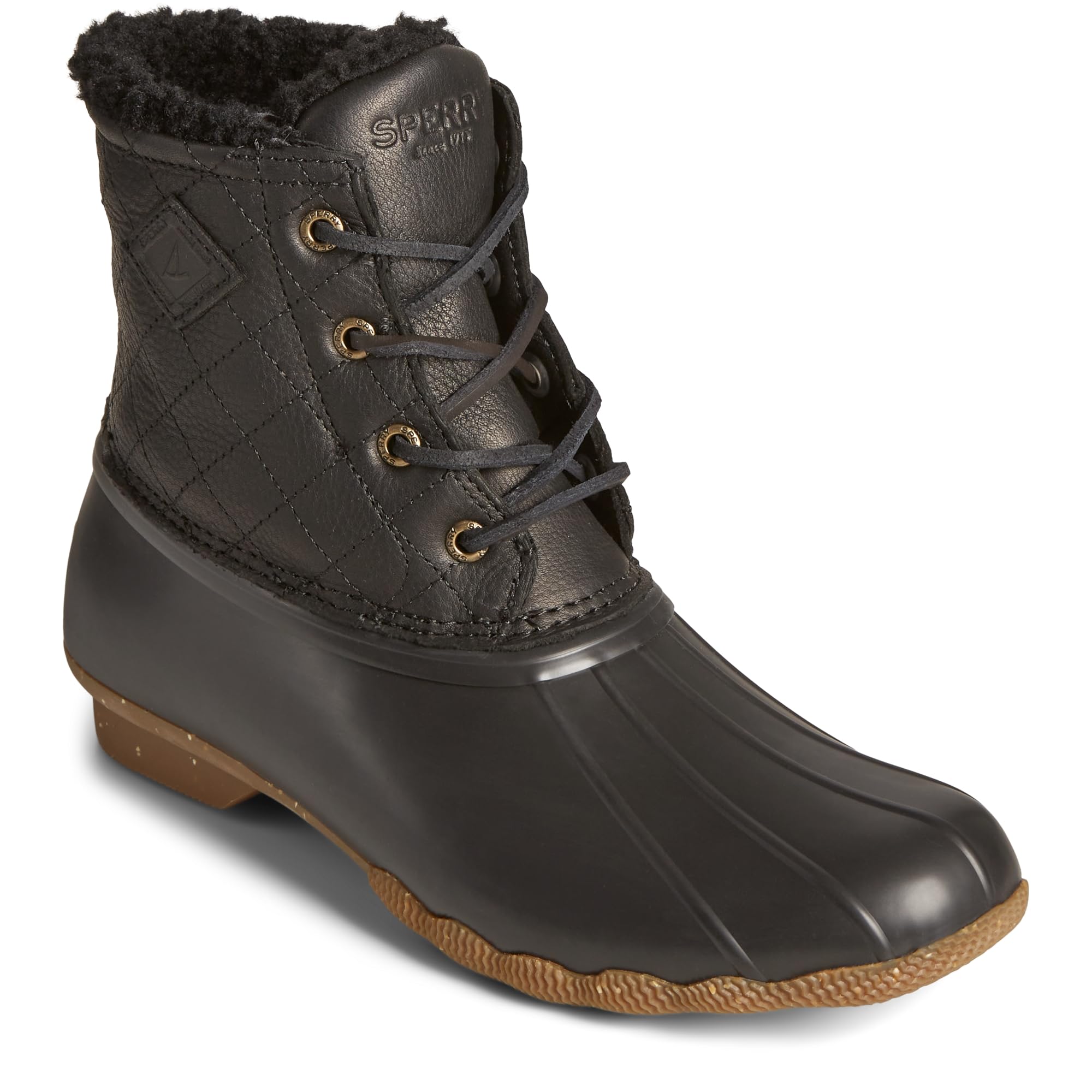 Sperry Saltwater Winter Lux - Women's Black Quilt Shoe Deals Outlet