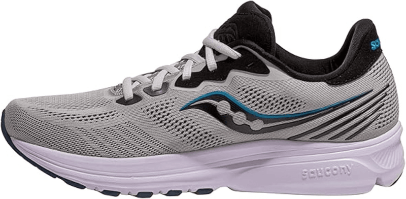 Saucony Ride 14 Fog / Black / Storm 12.5 M 194917418048 Shoe Deals Outlet
