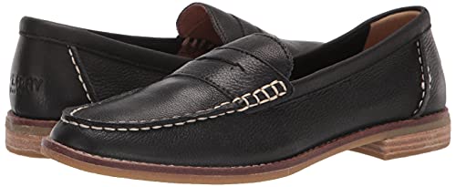 Sperry Seaport Penny Leather Loafer - Women's New Black Shoe Deals Outlet