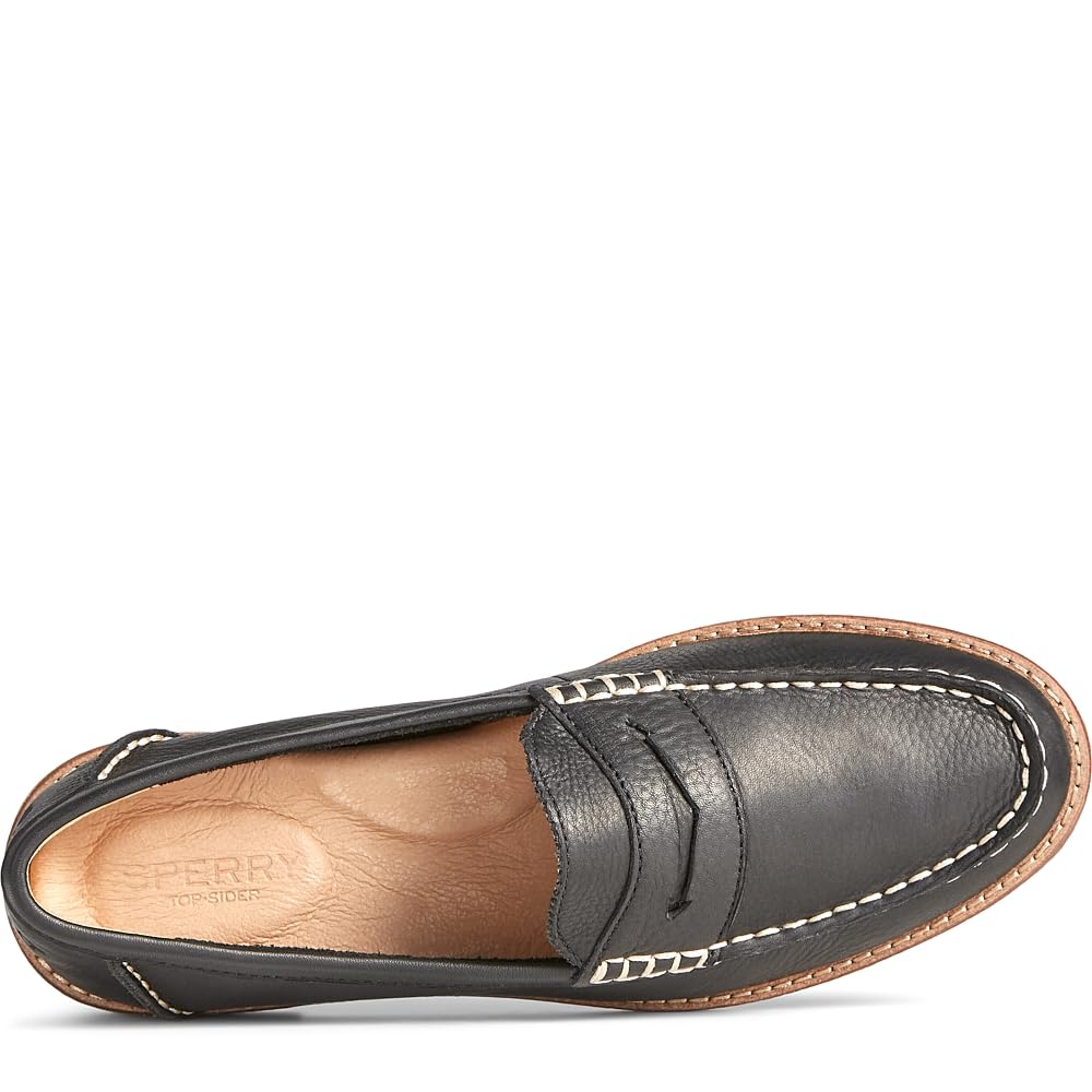 Sperry Seaport Penny Leather Loafer - Women's New Black Shoe Deals Outlet