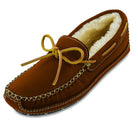 Minnetonka Sheepskin Moose Slipper - Men's Carmel Shoe Deals Outlet