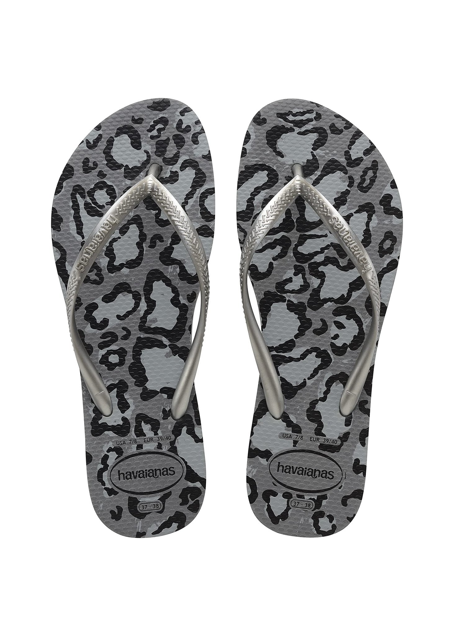 Havaianas Slim Flip Flop Sandal - Women's Leopard Gray/Silver Shoe Deals Outlet