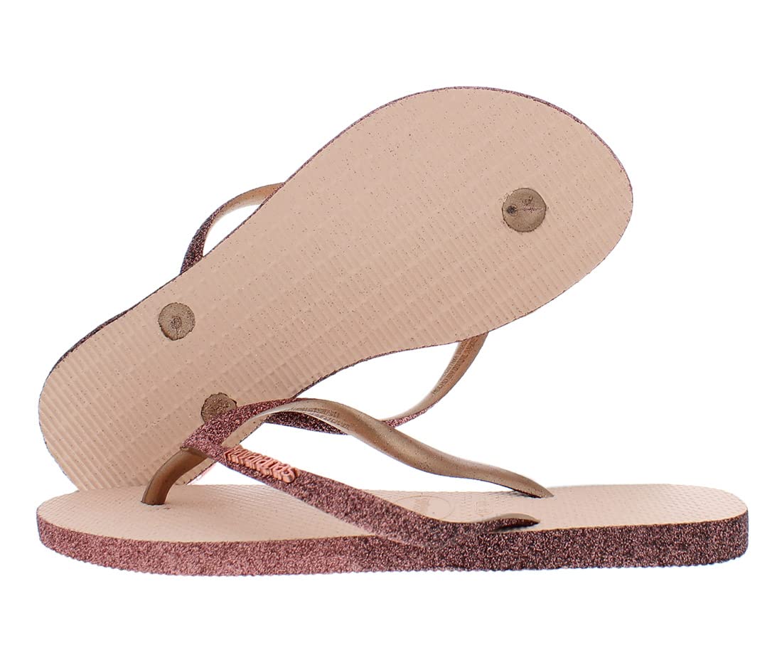 Havaianas Slim Flip Flops - Unisex Sparkle Ballet Rose Shoe Deals Outlet