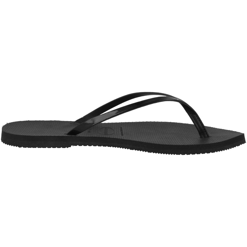 Havaianas Slim Flip Flops - Unisex Metallic Black Shoe Deals Outlet