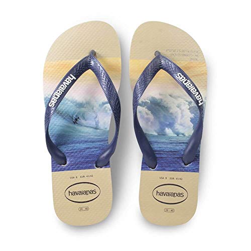 Havaianas Slim Flip Flops - Unisex Sand Grey/Navy Shoe Deals Outlet
