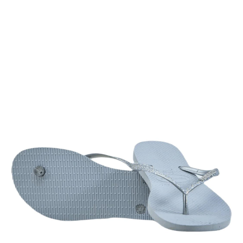 Havaianas Slim Flip Flops - Unisex Glitter II Ice Grey Shoe Deals Outlet