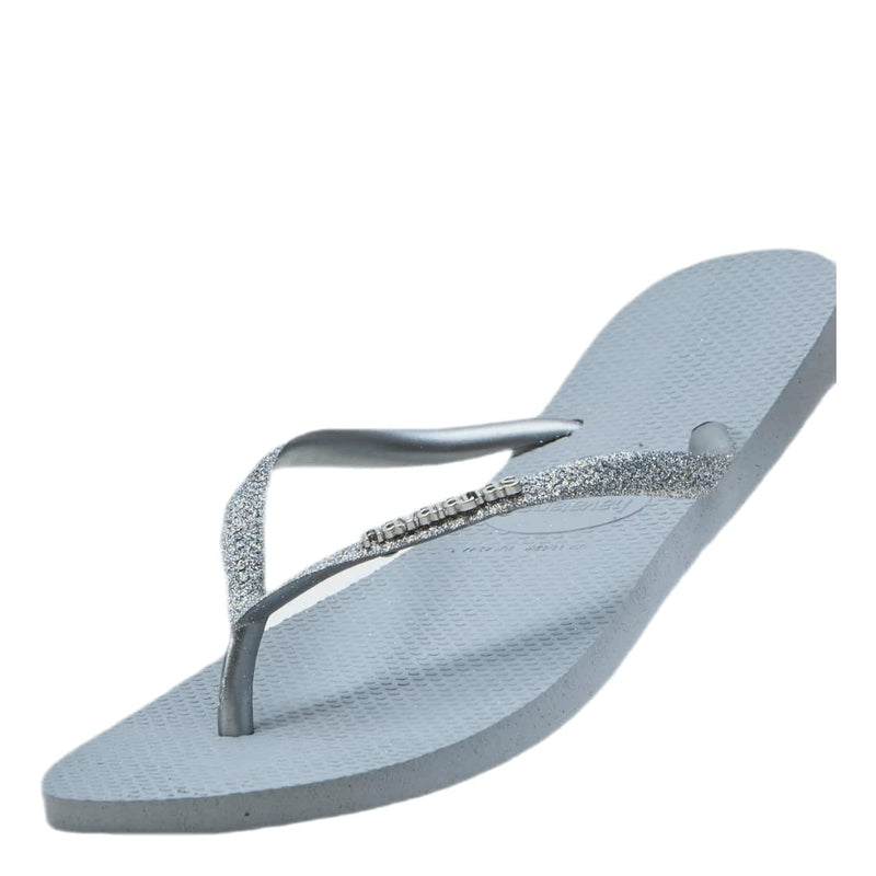 Havaianas Slim Flip Flops - Unisex Glitter II Ice Grey Shoe Deals Outlet