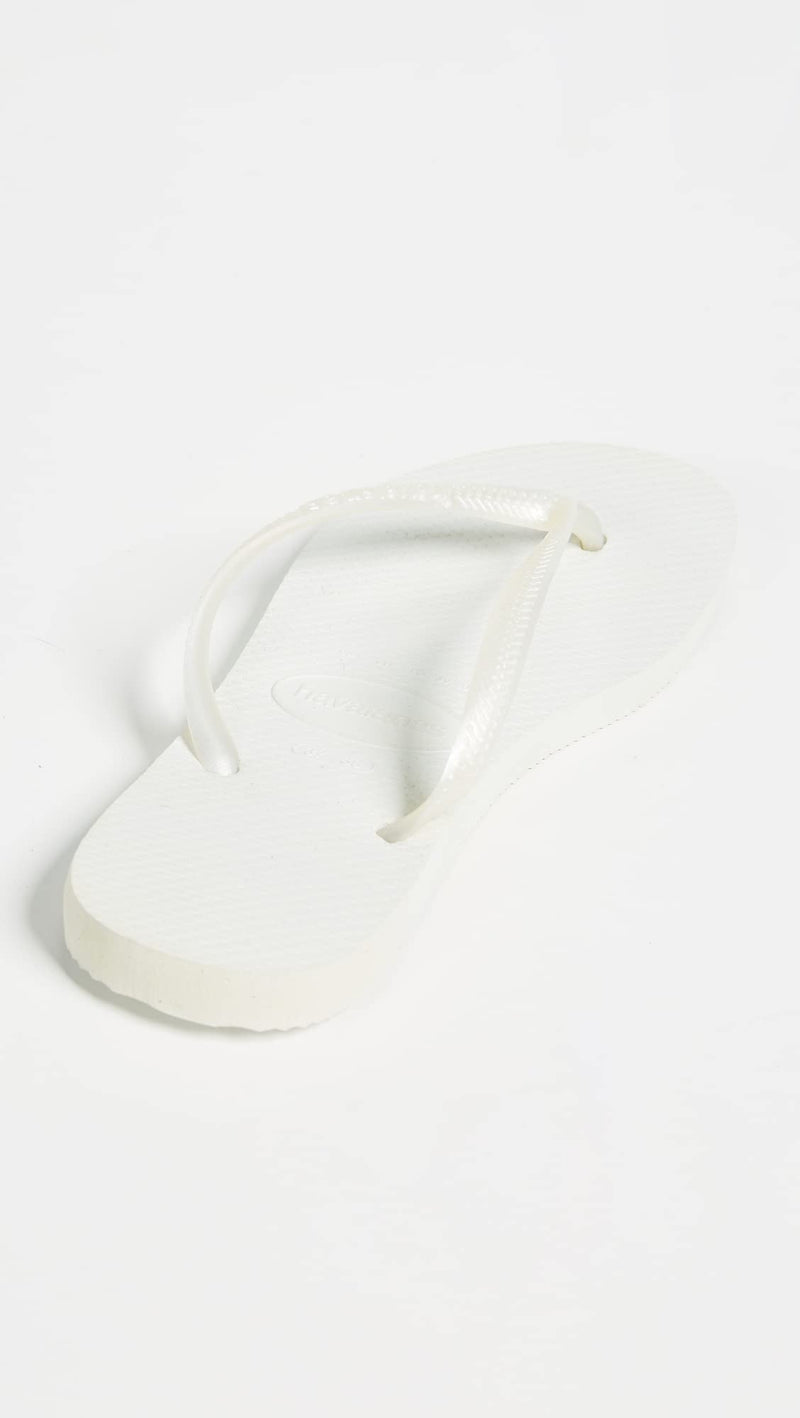 Havaianas Slim Flip Flops - Unisex White Shoe Deals Outlet