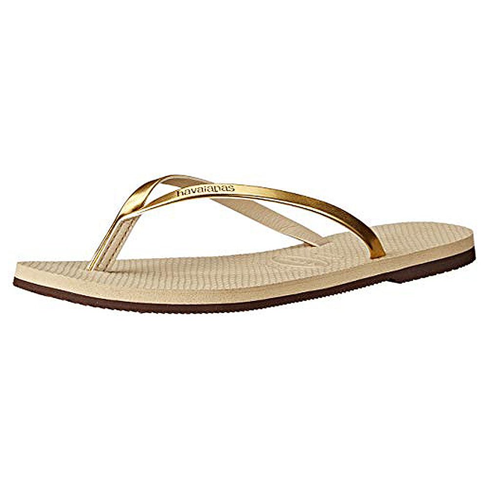 Havaianas Slim Metalic - Women's Sand Grey/Light Gold Shoe Deals Outlet