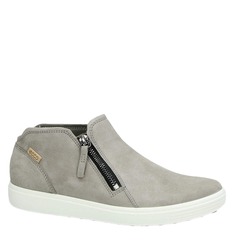 ECCO Soft 7 Zip Bootie - Women's Warm Grey/Powder Nubuck Shoe Deals Outlet