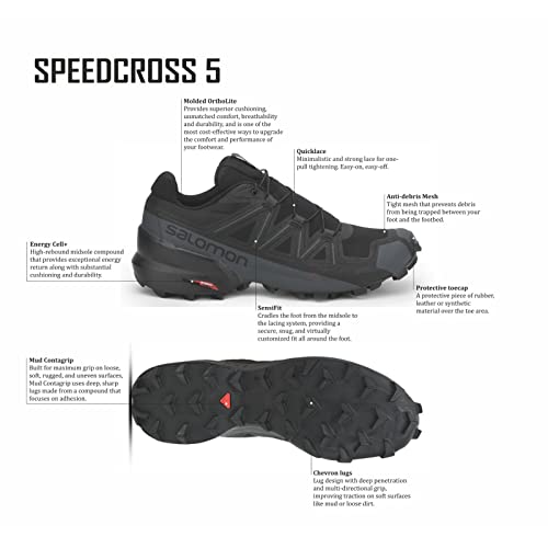 Salomon Speedcross 5 - Men's Black/Black/Phantom Shoe Deals Outlet