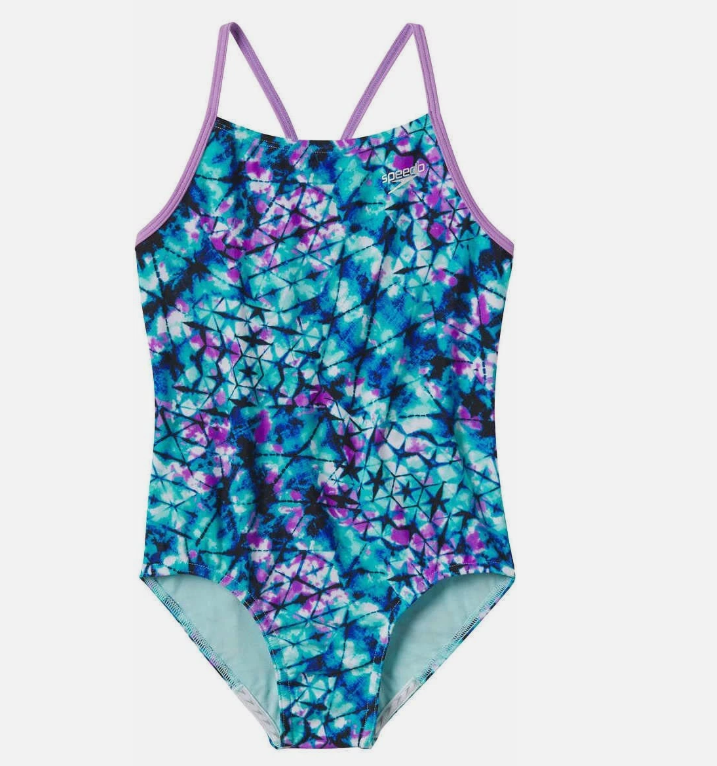 Speedo Thin Strap One Piece Swimsuit Deep Aqua / Purple 5 011527130026 Shoe Deals Outlet