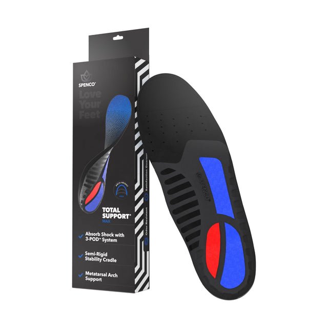Spenco Total Support Max Insole Black / Blue 8 - 9 9 - 10 038472012436 Shoe Deals Outlet