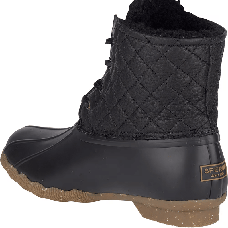 Sperry Saltwater Winter Luxe Black Quilt 5.5 M 018465315393 Shoe Deals Outlet