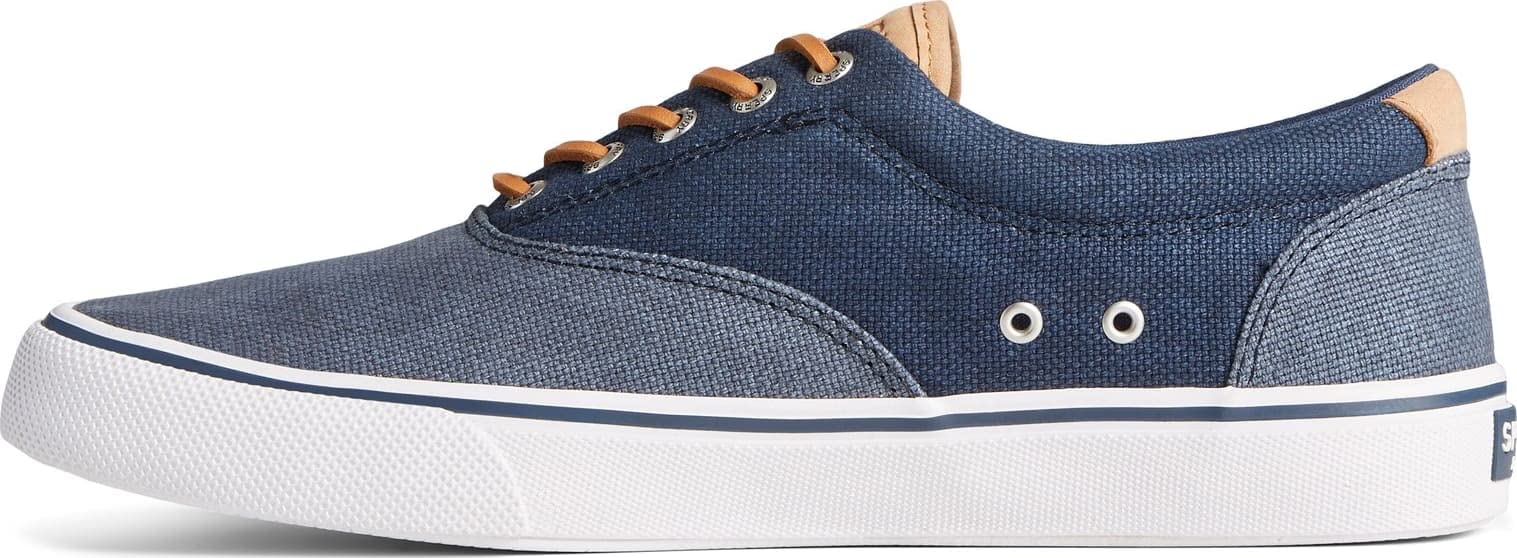 Sperry Striper ll CVO Waxy Canvas - Men's Navy Tonal Shoe Deals Outlet
