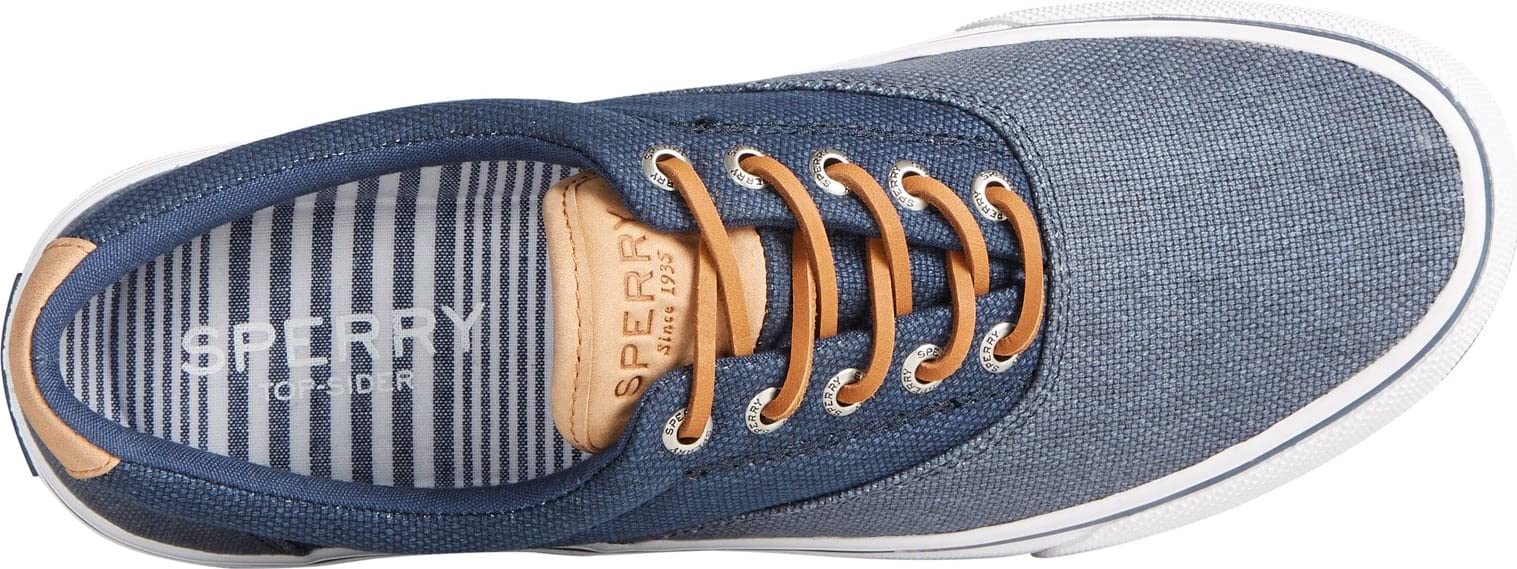 Sperry Striper ll CVO Waxy Canvas - Men's Navy Tonal Shoe Deals Outlet