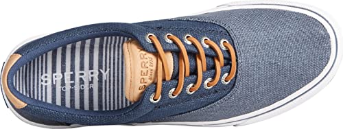 Sperry Striper ll CVO Waxy Canvas - Men's Navy Tonal Shoe Deals Outlet